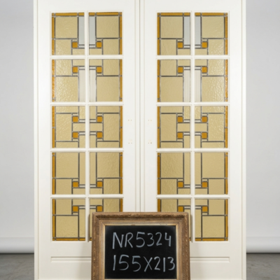 Jaren 30 glas in lood schuifdeuren