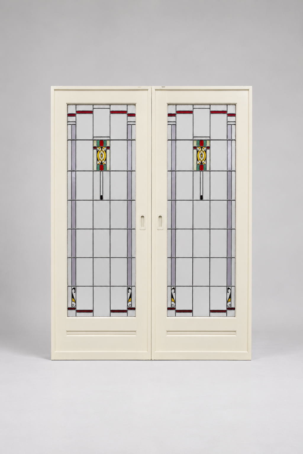 Antieke glas in lood schuifdeuren | 155 x 214 cm | Artikelnummer 5444 9 Glas in lood schuifdeuren