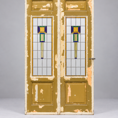 Antieke glas in lood schuifdeuren | 158 x 264 cm | Artikelnummer 5421